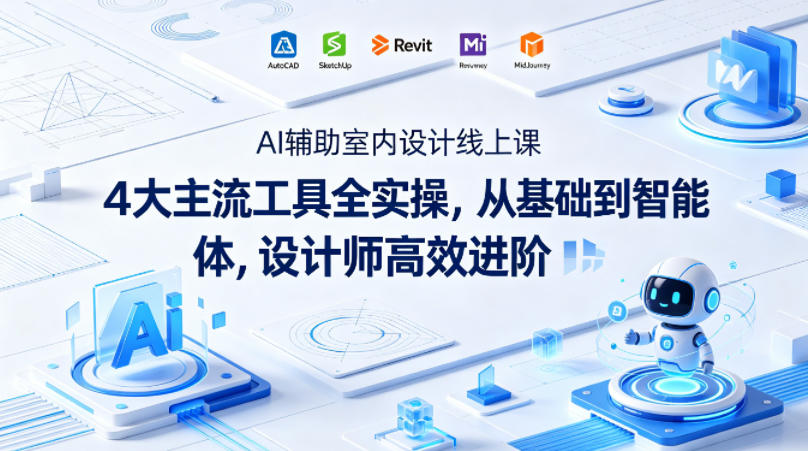 AI辅助室内设计线上课｜4大主流工具全实操，从基础到智能体，设计师高效进阶-柚子网创