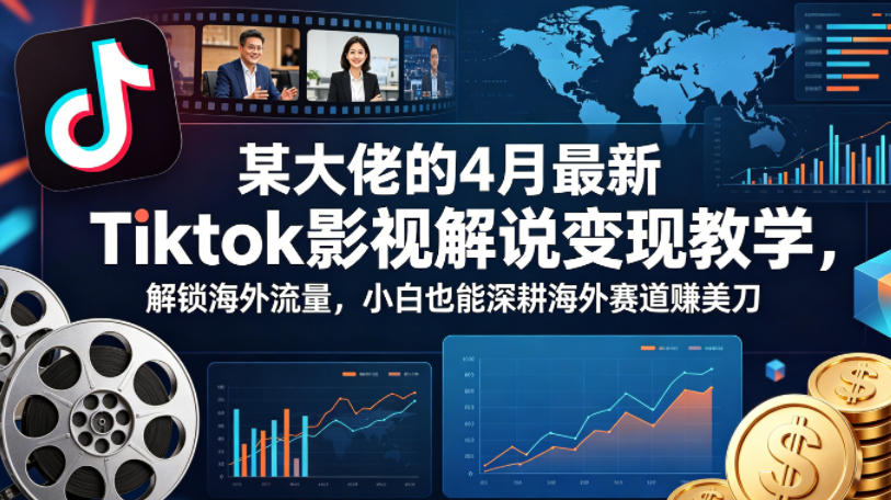 某大佬的4月最新Tiktok影视解说变现教学，解锁海外流量，小白也能深耕海外赛道賺美刀（更新）-柚子网创