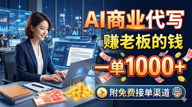 AI商业代写，赚老板的钱，一单1000+，附免费接单渠道-柚子网创