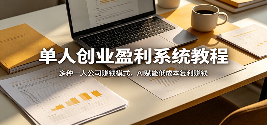 单人创业盈利系统教程：多种一人公司赚钱模式，AI赋能低成本复利赚钱-柚子网创