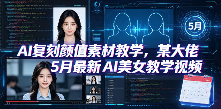 AI复刻颜值素材教学，某大佬5月最新AI美女教学视频，内含4月好物复刻教学-柚子网创