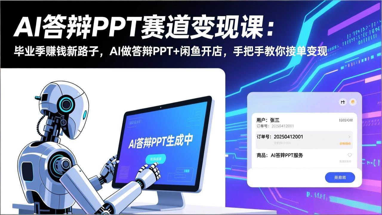 （17546期）AI答辩PPT赛道变现课：毕业季赚钱新路子，AI做答辩PPT+闲鱼开店，手把手教你接单变现-柚子网创
