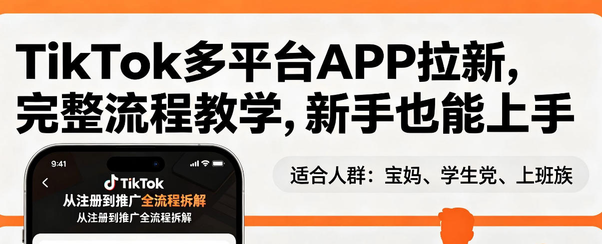TikTok多平台APP拉新，完整流程教学，新手也能上手，轻松出海搞美金-柚子网创