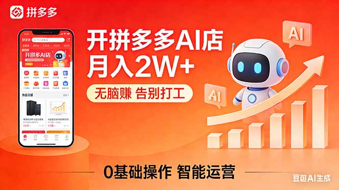 开一家拼多多AI店，月入2W+，无脑赚，告别打工，附SOP手册-柚子网创