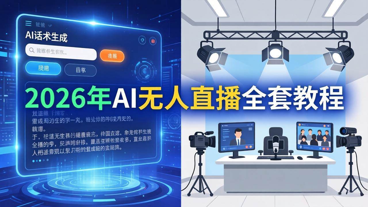 （17953期）2026年AI无人直播全套教程：OBS安装+软件配置+直播间搭建+话术生成+一键开播实操-柚子网创