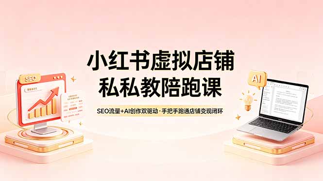 小红书虚拟店铺私教陪跑课，SEO流量+AI创作双驱动，手把手跑通店铺变现闭环-柚子网创
