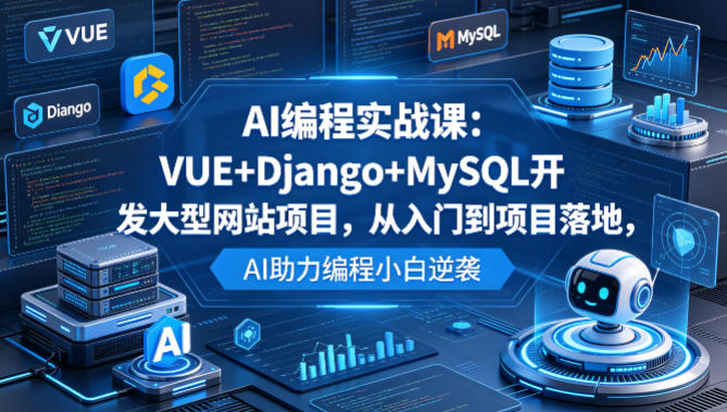 AI编程实战课：VUE+Django+MySQL开发大型网站项目，从入门到项目落地，AI助力编程小白逆袭-柚子网创