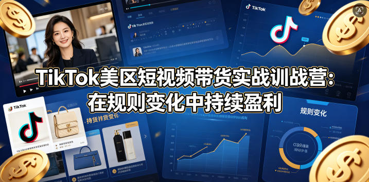 TikTok美区短视频带货实战训战营：在规则变化中持续盈利-柚子网创