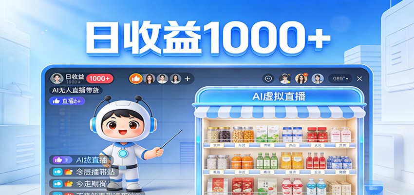 不用露脸不用说话，24小时自动卖货赚钱，全天自动直播，收益看得见-柚子网创