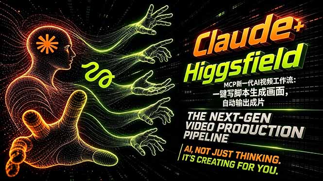 Claude+Higgsfield MCP新一代AI视频工作流：一键写脚本生成画面，自动输出成片-柚子网创
