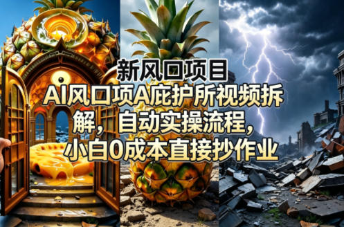 新风口项目AI庇护所视频拆解，自动实操流程，小白0成本直接抄作业-柚子网创