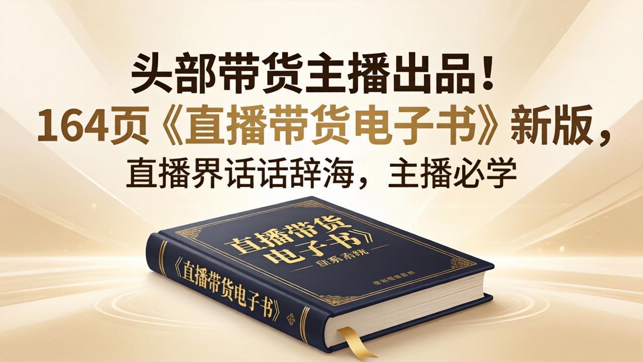 头部带货主播出品！164页《直播带货电子书》新版，直播界话术辞海，主播必学-柚子网创