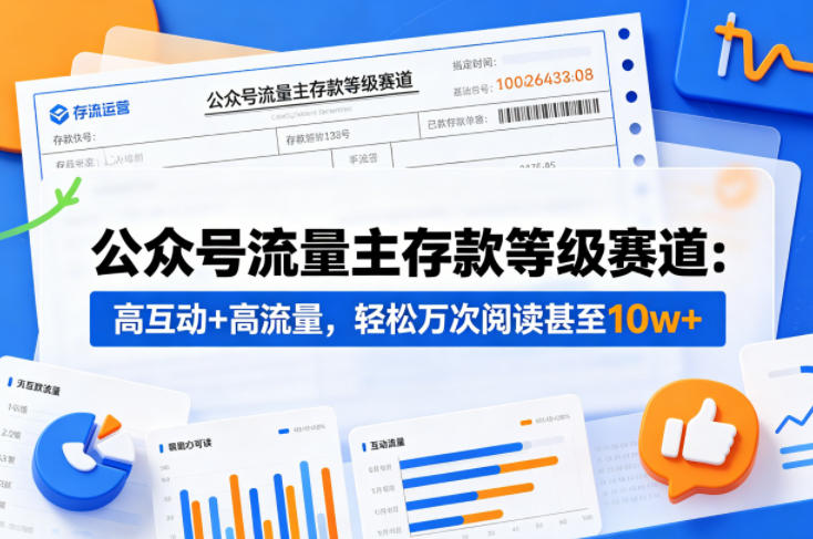 公众号流量主之存款等级赛道，高互动+高流量，轻松达到万次阅读，甚至10w+-柚子网创