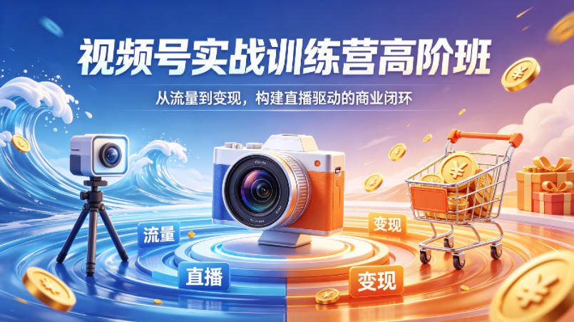 视频号实战训练营高阶班，从流量到变现，构建直播驱动的商业闭环（26年4月）-柚子网创