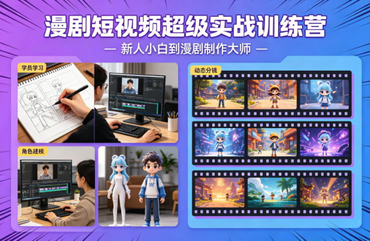 漫剧短视频超级实战训练营，新人小白到漫剧制作大师-柚子网创