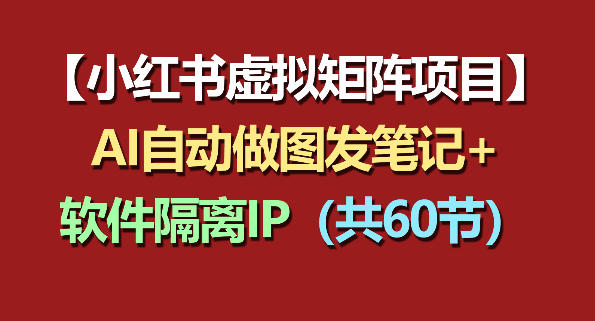 小红书虚拟矩阵项目：软件隔离IP+AI自动做图发笔记（共60节）-柚子网创