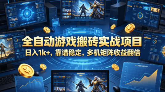 全自动游戏搬砖实战项目，日入1k+，靠谱稳定，多机矩阵收益翻倍【揭秘】-柚子网创
