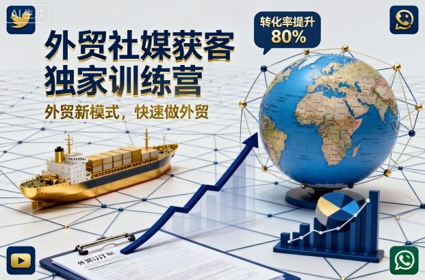 外贸社媒获客独家训练营，外贸新模式，快速做外贸（更新26年4月）-柚子网创