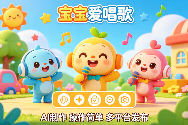 AI制作儿歌动画短视频，可多平台发布，操作简单好上手-柚子网创