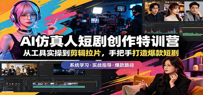 AI仿真人短剧创作特训营：从工具实操到剪辑拉片，手把手打造爆款短剧-柚子网创