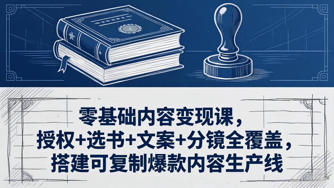 零基础内容变现课，授权+选书+文案+分镜全覆盖，搭建可复制爆款内容生产线-柚子网创