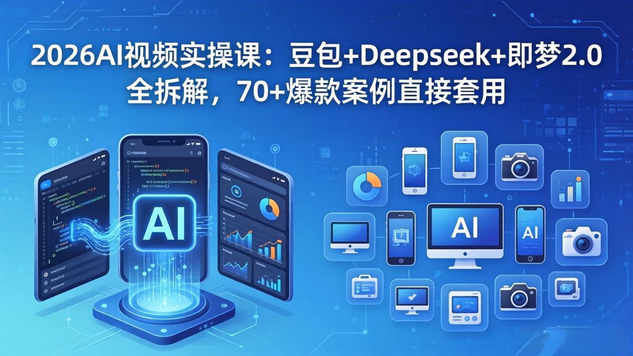 2026AI视频实操课：豆包+Deepseek+即梦2.0全拆解，70+爆款案例直接套用-柚子网创