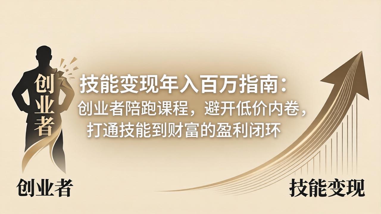 技能变现年入百万指南：创业者陪跑课程，避开低价内卷，打通技能到财富的盈利闭环-柚子网创