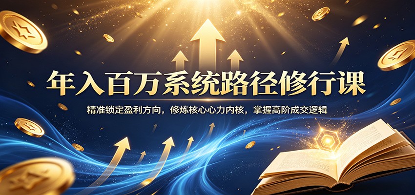 年入百万系统路径修行课：精准锁定盈利方向，修炼核心心力内核，掌握高阶成交逻辑-柚子网创