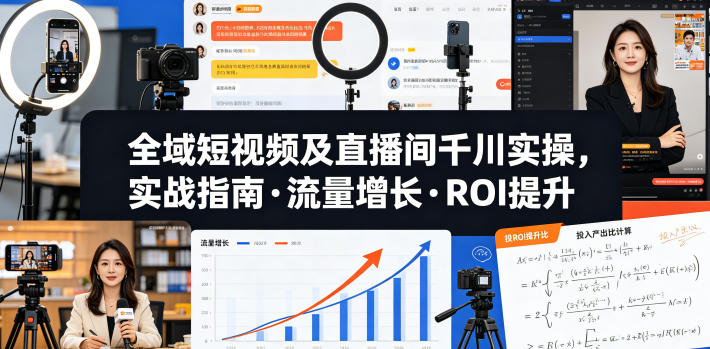 全域短视频及直播间千川实操，实战指南·流量增长·ROI提升-柚子网创