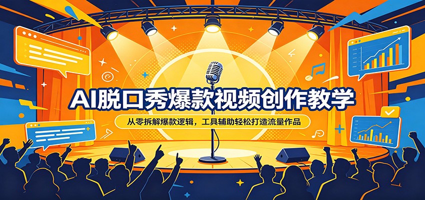 AI脱口秀爆款视频创作教学：从零拆解爆款逻辑，工具辅助轻松打造流量作品-柚子网创