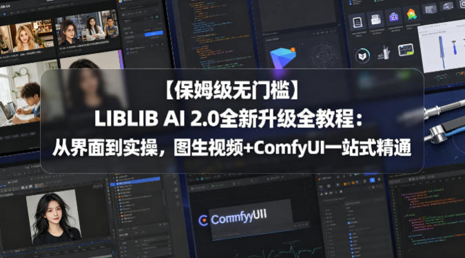 【保姆级无门槛】LIBLIB AI 2.0全新升级全教程：从界面到实操，图生视频+ComfyUI一站式精通-柚子网创