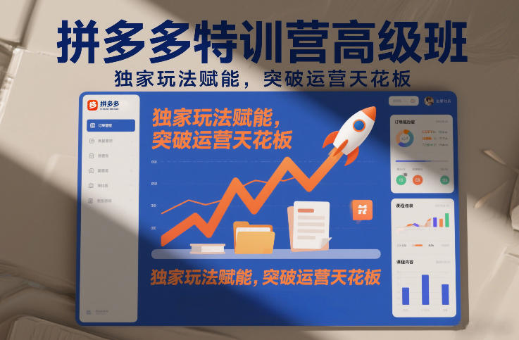 拼多多特训营高阶班，独家玩法赋能，突破运营天花板（更新26年4月1日）-柚子网创