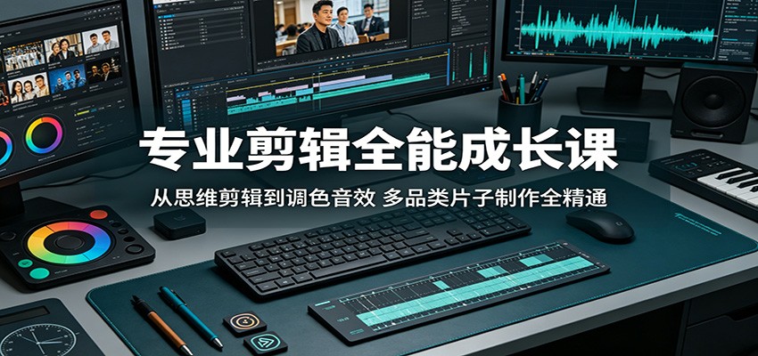 专业剪辑全能成长课：从思维剪辑到调色音效，多品类片子制作全精通-柚子网创
