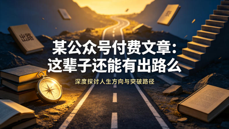 某公众号付费文章：这辈子还能有出路么-柚子网创