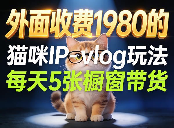 宠物赛道猫咪IP-vlog玩法，26条视频涨粉29W，每天5张橱窗带货拆解-柚子网创