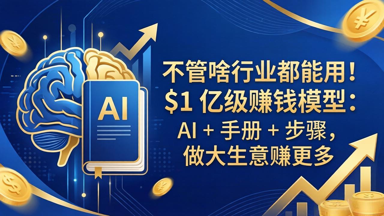 不管啥行业都能用！$1 亿级赚钱模型：AI + 手册 + 步骤，做大生意赚更多-柚子网创