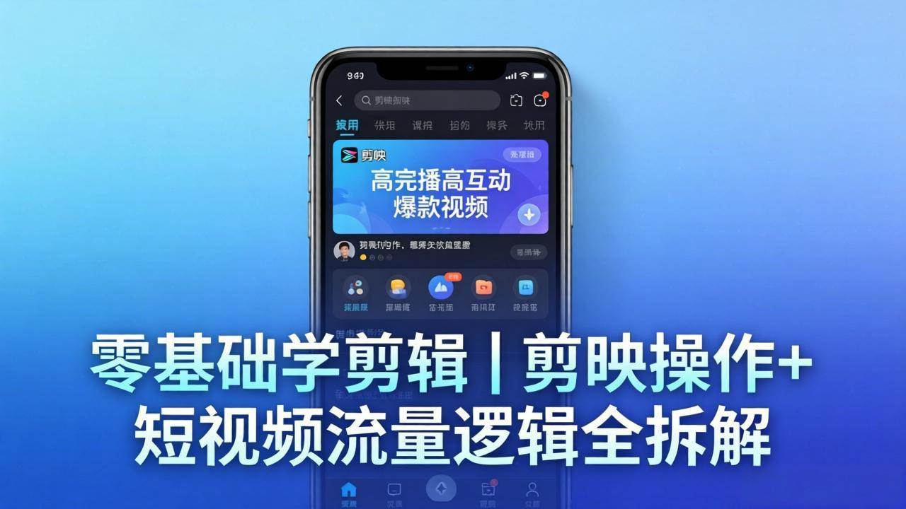 （18117期） 【零基础学剪辑】剪映操作+短视频流量逻辑全拆解｜手把手教你剪出高完播高互动爆款视频-柚子网创