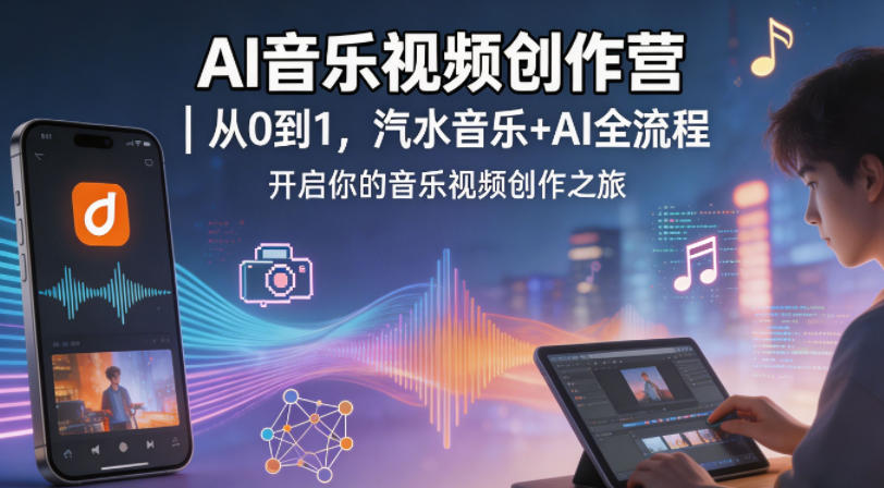 AI音乐视频创作营｜从0到1，汽水音乐+AI全流程，开启你的音乐视频创作之旅-柚子网创