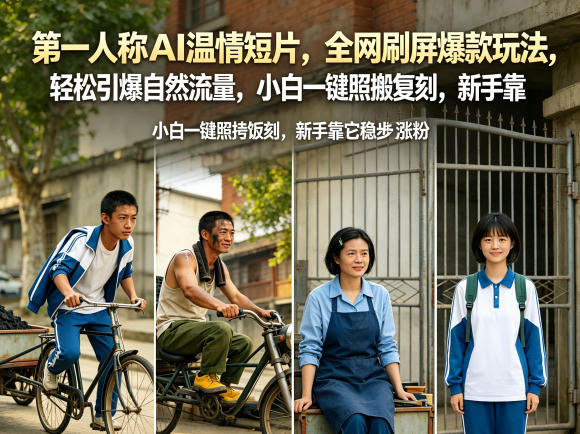 第一人称AI温情短片，全网刷屏爆款玩法，轻松引爆自然流量，小白一键照搬复刻，新手靠它稳步涨粉-柚子网创