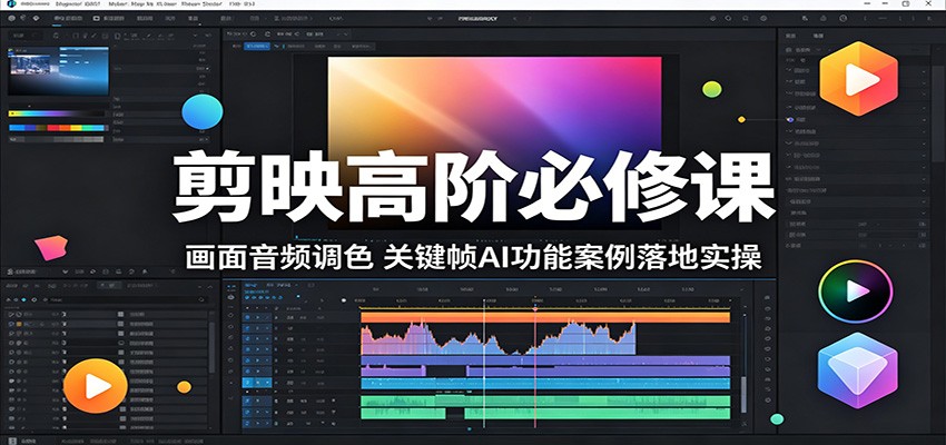 剪映高阶必修课：画面音频调色，关键帧AI功能案例落地实操-柚子网创