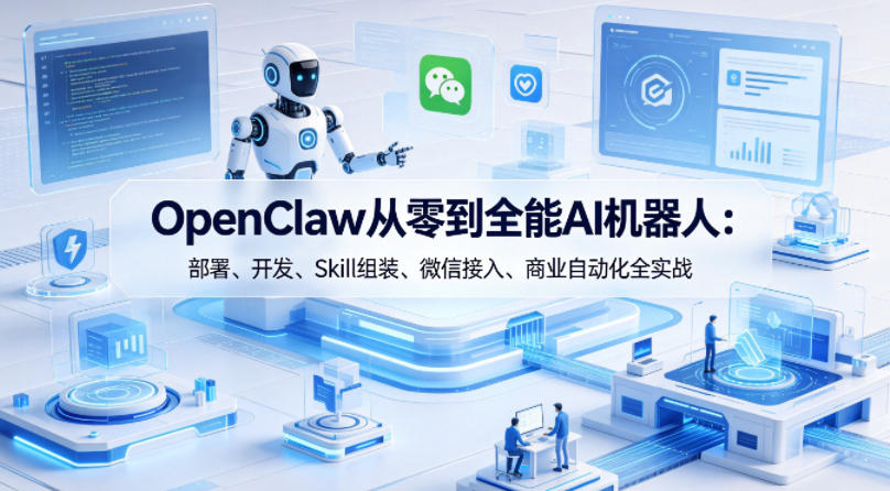 OpenClaw从零到全能AI机器人：部署、开发、Skill组装、微信接入、商业自动化全实战-柚子网创