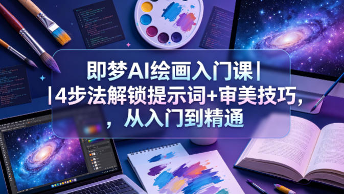 即梦AI绘画入门课｜4步法解锁提示词+审美技巧，从入门到精通-柚子网创