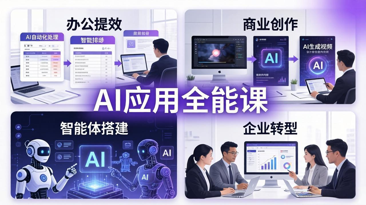 AIGC 应用师全能课-更新：办公提效、商业创作、智能体搭建、企业转型，一站式学会AI应用-柚子网创
