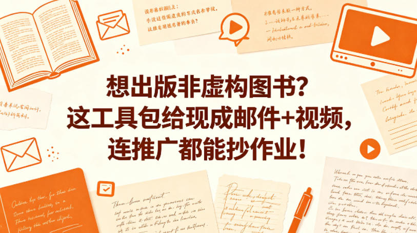 想出版非虚构图书？这工具包给现成邮件+视频，连推广都能抄作业！【原创双语字幕】-柚子网创