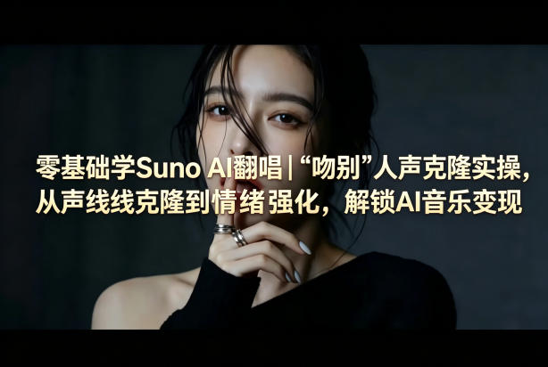 零基础学Suno AI翻唱｜《吻别》人声克隆实操，从声线克隆到情绪强化，解锁AI音乐变现-柚子网创