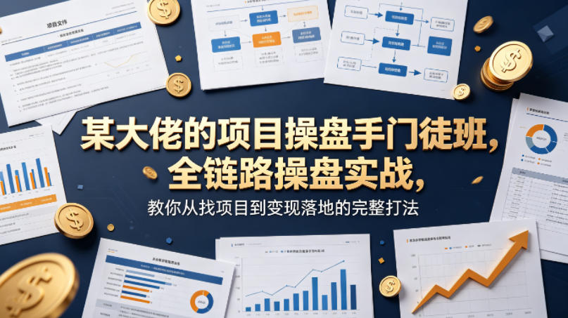 某大佬的项目操盘手门徒班，全链路操盘实战，教你从找项目到变现落地的完整打法-柚子网创