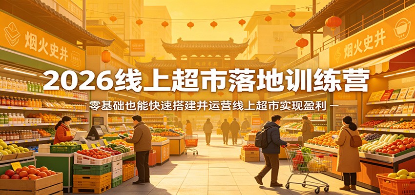 2026线上超市落地训练营，零基础也能快速搭建并运营线上超市实现盈利-柚子网创