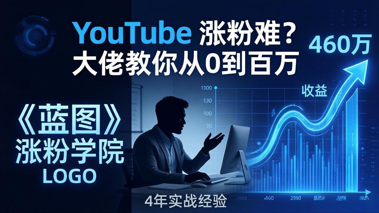 YouTube 涨粉难？《蓝图涨粉学院》：4 年赚 460 万的大佬教策略，从0到百万有路径！-柚子网创