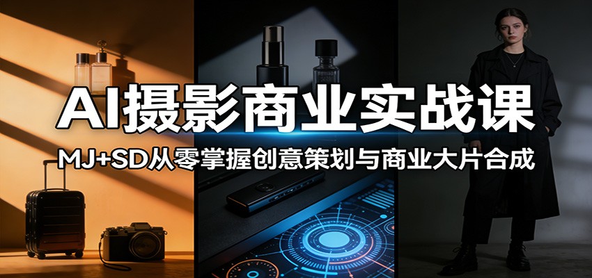 AI摄影商业实战课：MJ+SD从零掌握创意策划与商业大片合成-柚子网创