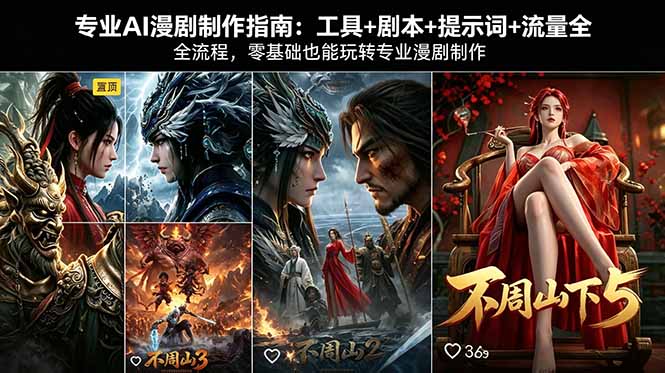 专业AI漫剧制作指南：工具+剧本+提示词+流量全流程，零基础也能玩转专业漫剧制作-柚子网创